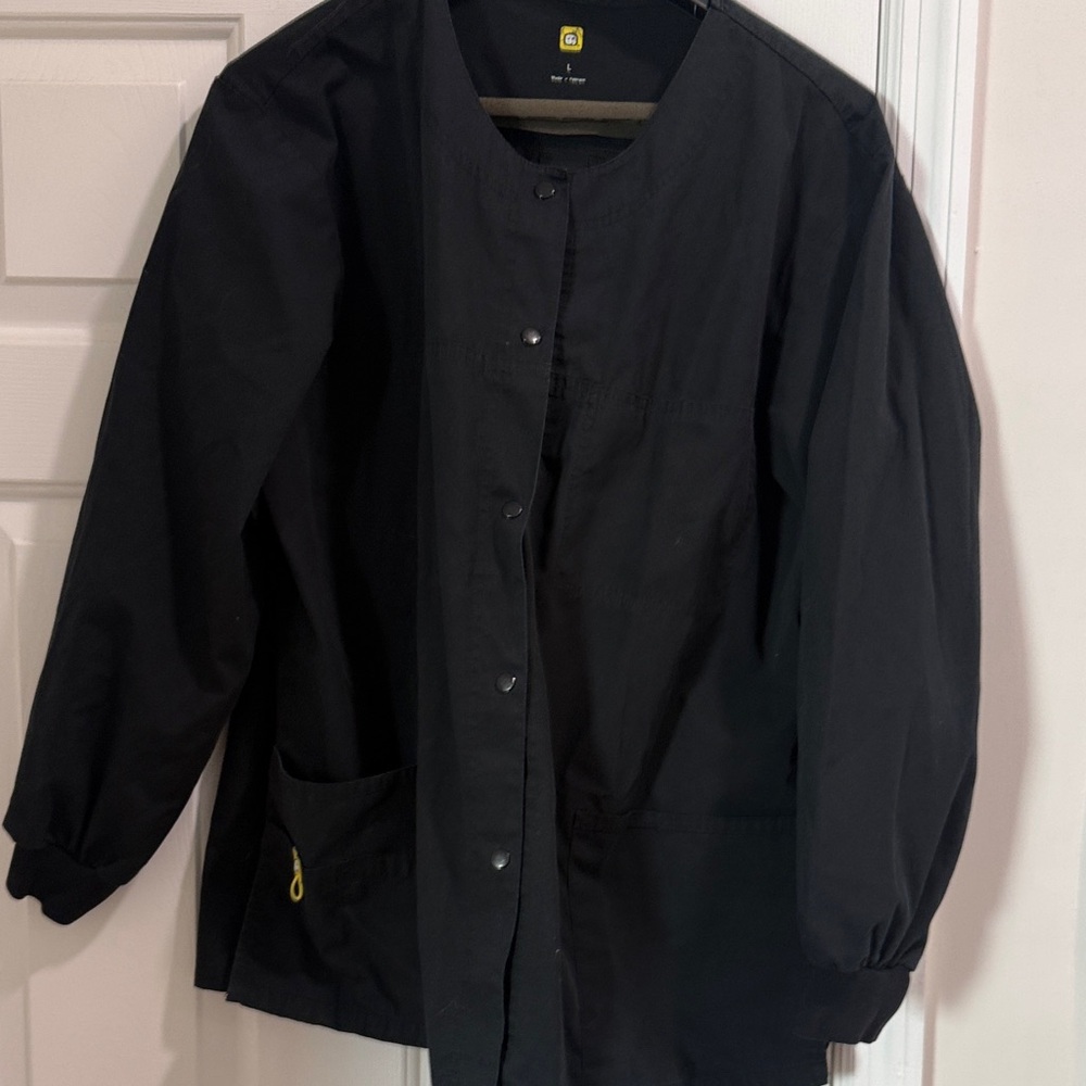 WonderWink Classic Black Snap Jacket